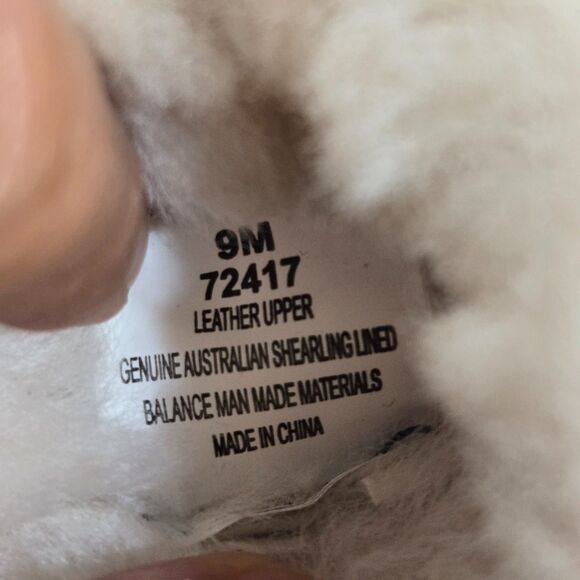 Vermont Country Store Womens Shearling Leather Suede Slippers 8M Navy Blue EUC! - Picture 5 of 6